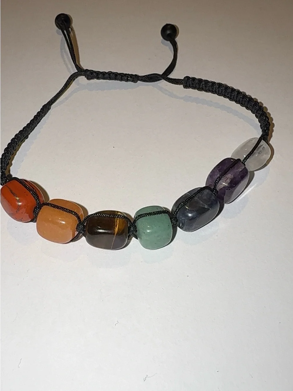 7 Chakra Natural Crystal Healing Stone Cord Bracelet